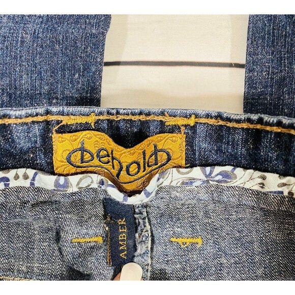 Behold Amber Jeans Juniors Size 7 Low Rise Blue Bootcut Teen Denim Pants - Picture 5 of 8